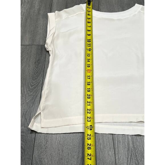 Frame Oversize Silk T-Shirt In Off White Lightweight Medium A003757 - Picture 3 of 9